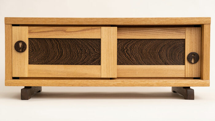  uzukuri finish on wood cabinet
